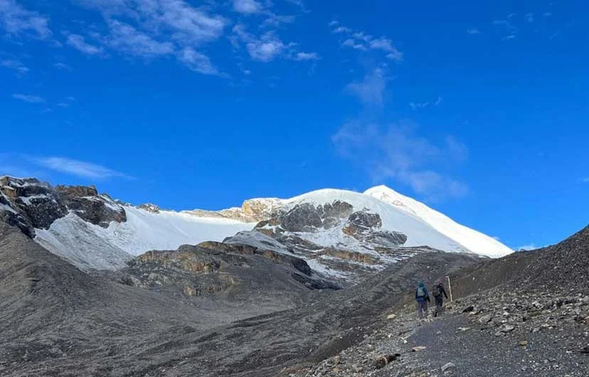 Amazing view of Thorong peak near Thorong la pass