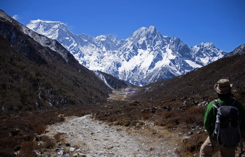 Bhimdhang Village with stunning Mountain View during Manaslu Base Camp Trek 12 days.