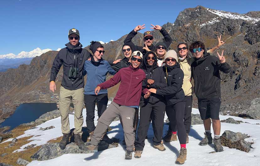 Trekkers enjoying during Gosaikunda lake trek