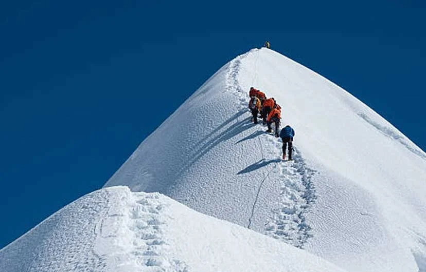 Island Peak climbing summit day.