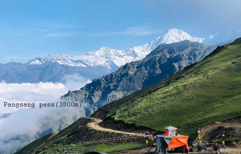 View from pangsang pass during Ruby Valley Trek its also the highest pass during the trek.