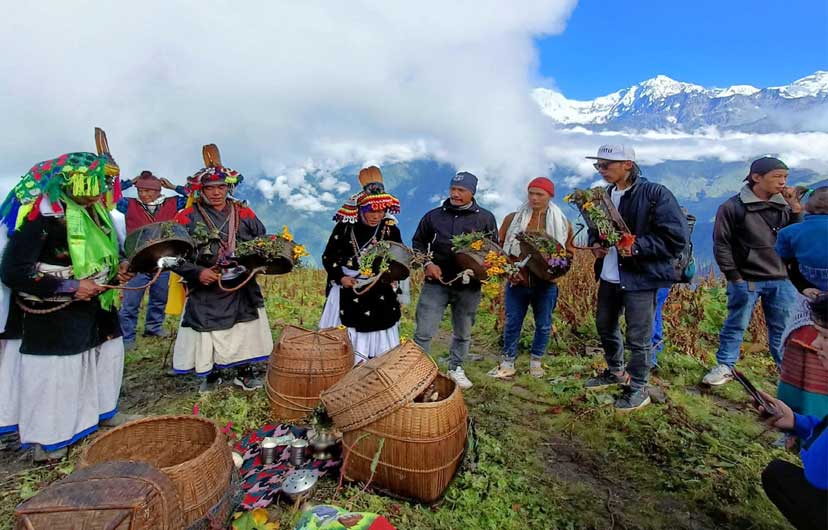 Bone dance(bombo) during ruby valley trek